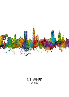 Antwerp Belgium Skyline