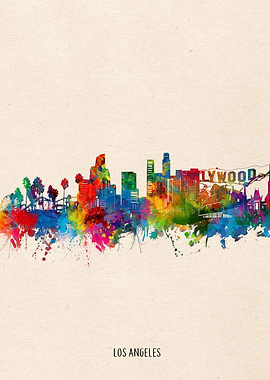 los angeles watercolor