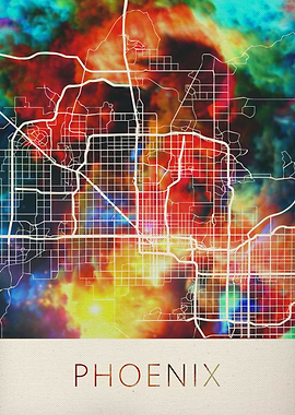 Phoenix Watercolor Map