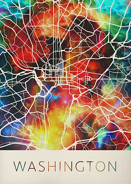 Washington Watercolor Map