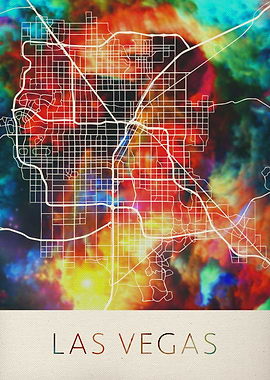 Las Vegas Watercolor Map