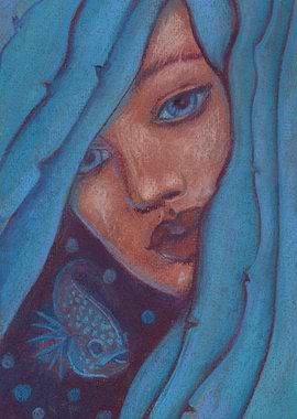 Blue Hair Mermaid Portrait