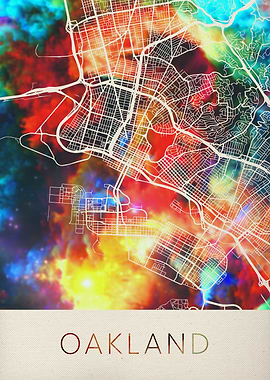 Oakland Watercolor Map