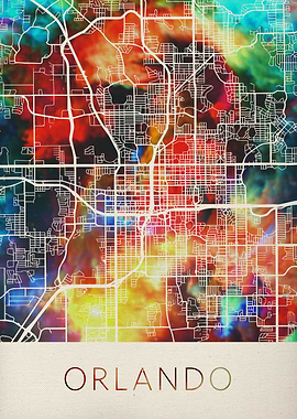 Orlando Watercolor Map