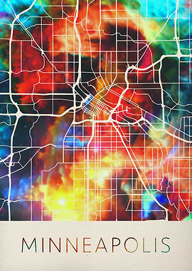 Minneapolis Watercolor Map