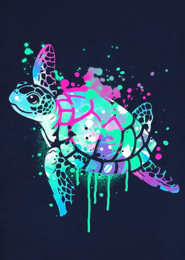 Fluo sea turtle