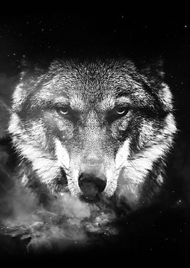 Galaxy Wolf face wallpape