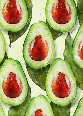 Avocado watercolor