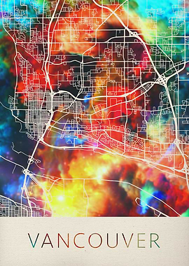 Vancouver Watercolor Map