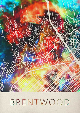 Brentwood Watercolor Map