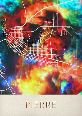 Pierre Watercolor City Map