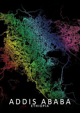 Addis Ababa Colour Citymap