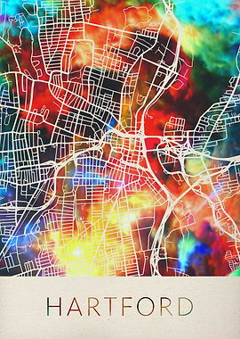 Hartford Watercolor Map