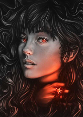 Ginevra and the red sun