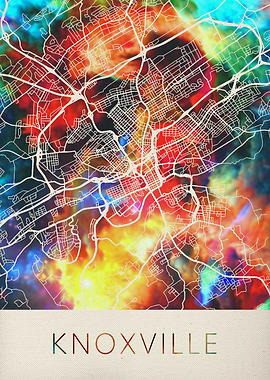 Knoxville Watercolor Map