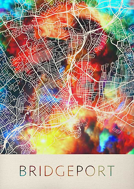 Bridgeport Watercolor Map