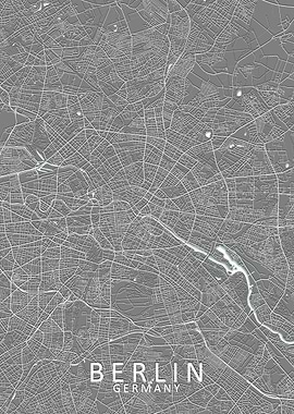 Berlin Grey City Map
