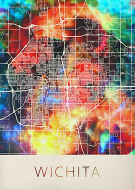 Wichita Watercolor Map