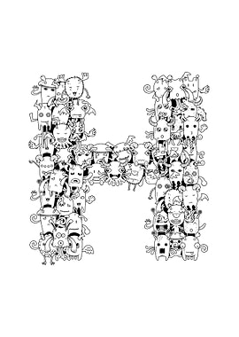 Monster Doodle Alphabet H