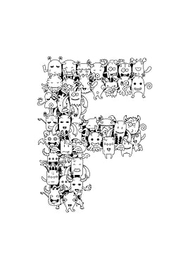 Monster Doodle Alphabet F