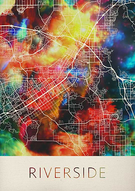 Riverside Watercolor Map