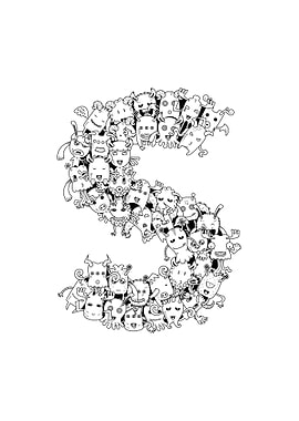 Monster Doodle Alphabet S