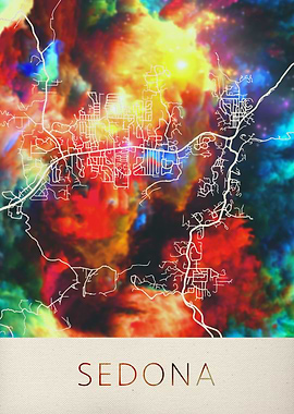 Sedona Watercolor City Map