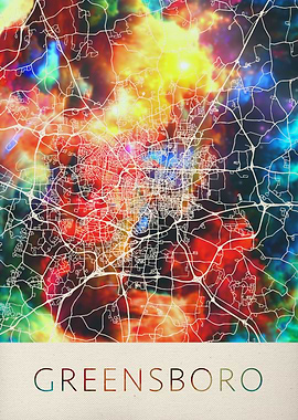 Greensboro Watercolor Map