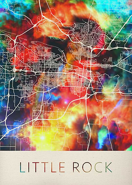 Little Rock Watercolor Map