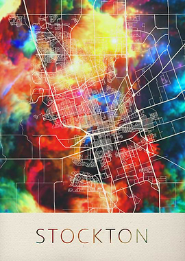 Stockton Watercolor Map