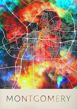 Montgomery Watercolor Map