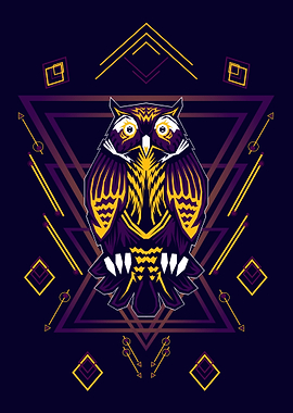 Owl Sacred Geometry Illust