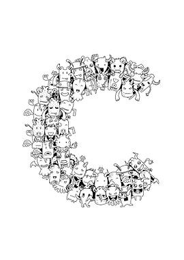 Monster Doodle Alphabet C