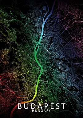 Budapest Rainbow City Map