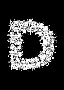 Letter D Monster Doodle