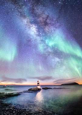 Milky way and aurora