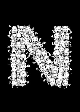 Letter N Monster Doodle