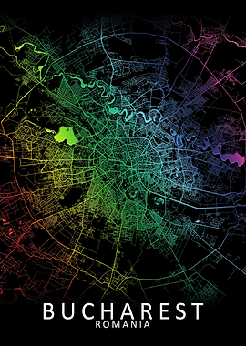 Bucharest Rainbow City Map