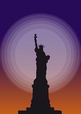 Liberty Pop Art Silhoutte
