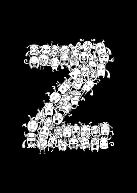 Letter Z Monster Doodle