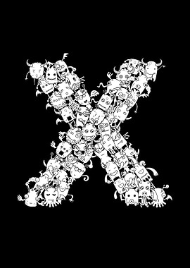 Letter X Monster Doodle