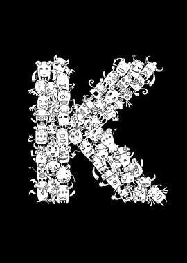 Letter K Monster Doodle