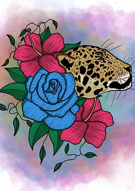 Floral Jaguar Design
