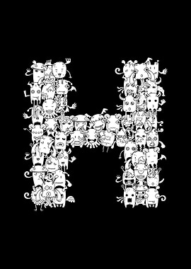 Letter H Monster Doodle