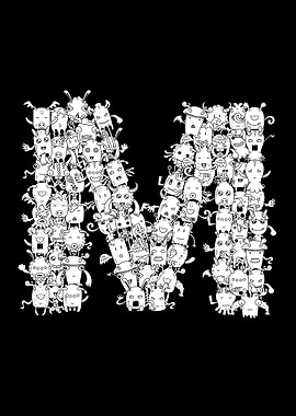 Letter M Monster Doodle