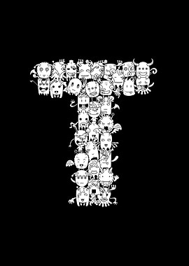 Letter T Monster Doodle