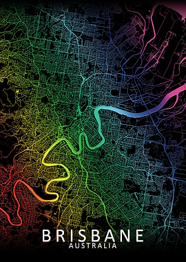 Brisbane Rainbow City Map
