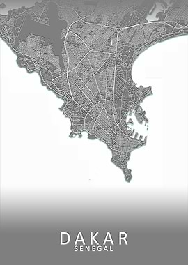 Dakar Grey City Map