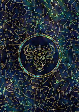 Taurus Zodiac Gold Abalone