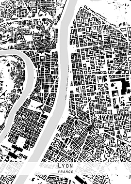 Lyon city map
